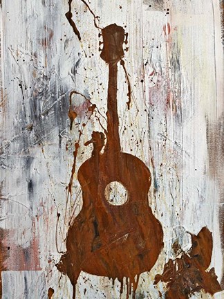 Framed Rust Guitar Print