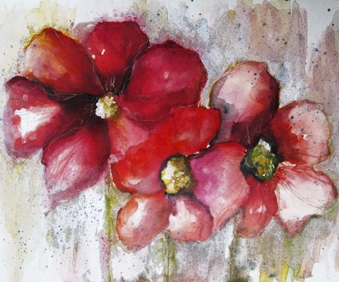 Framed Fuchsia Poppies II Print