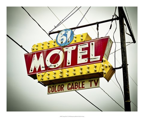 Framed Vintage Motel V Print