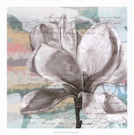 Framed Pastel Magnolias I Print