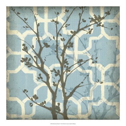 Framed Silhouette &amp; Pattern I Print