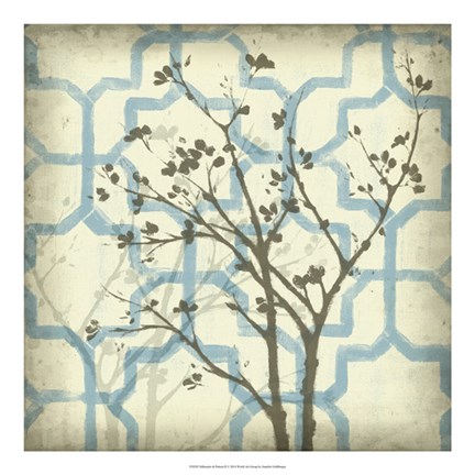 Framed Silhouette &amp; Pattern II Print