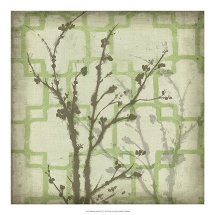 Framed Silhouette &amp; Pattern IV Print