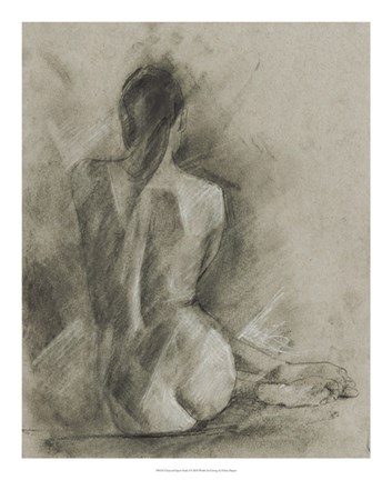 Framed Charcoal Figure Study I Print