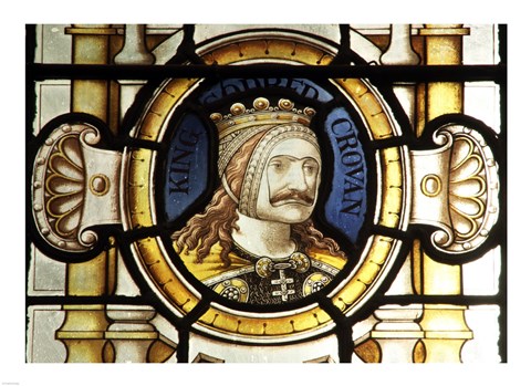 Framed Crovan stained glass at Tynwald, the Parliament of the Isle of Man Print