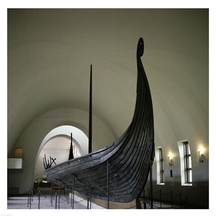 Framed 9th Century Viking Ships Oslo, Norway Print