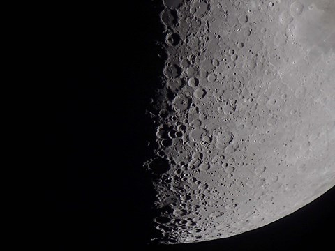 Framed South terminator of 7 day moon Print