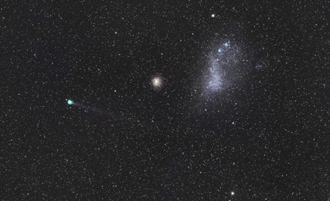 Framed Comet Lemmon next to the Small Magellanic Cloud Print