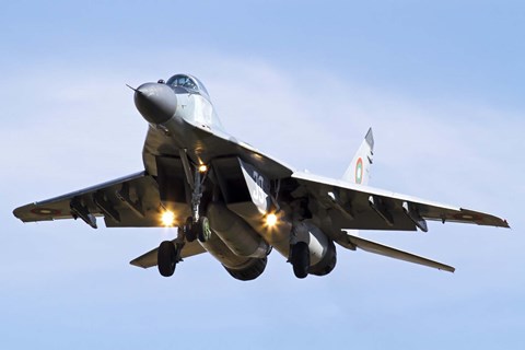Framed Bulgarian Air Force MiG-29 prepares for landing Print
