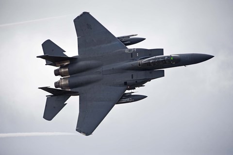 Framed F-15E Strike Eagle flying over North Wales Print