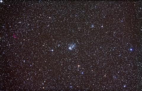 Framed Open cluster NGC 457 in the constellation Cassiopeia Print