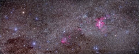 Framed Mosaic of the Carina Nebula and Crux area in the southern sky Print