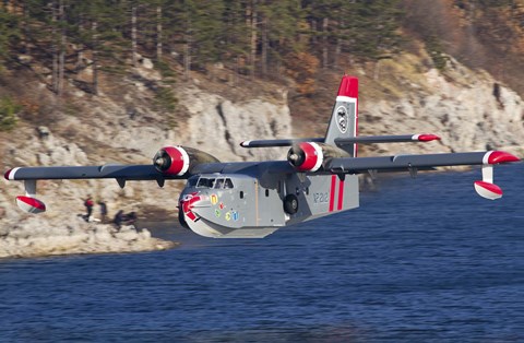Framed Canadair CL-215-1A10 in flight over Bulgaria Print