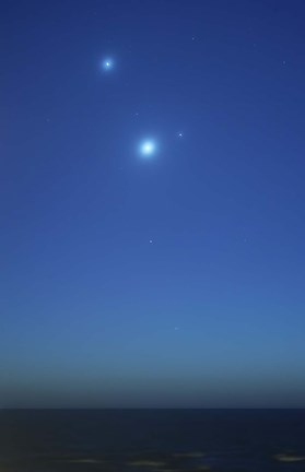 Framed Conjunction of Jupiter, Venus and Mercury Print