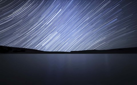 Framed Star trails of the celestial equator in Somuncura, Argentina Print