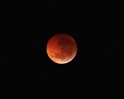 Framed totality phase of a lunar eclipse during the 2010 solstice Print