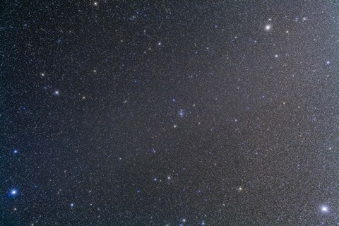 Framed constellation of Cancer with nearby deep sky objects Print