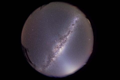 Framed Southern Milky Way with zodiacal light prominent in the east Print