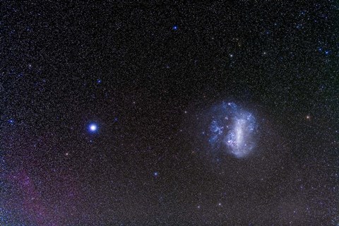 Framed Large Magellanic Cloud and bright star Canopus Print
