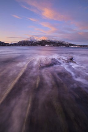 Framed Sunrise over Tjeldsundet in Troms County, Norway Print