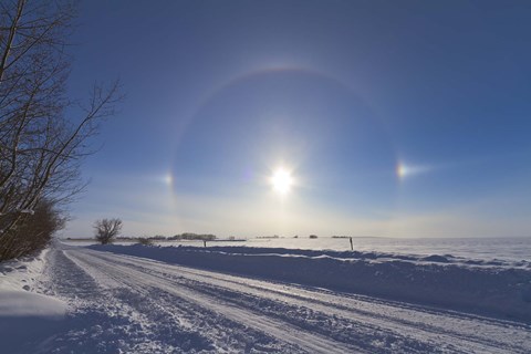Framed Solar halo and sundogs in southern Alberta, Canada Print