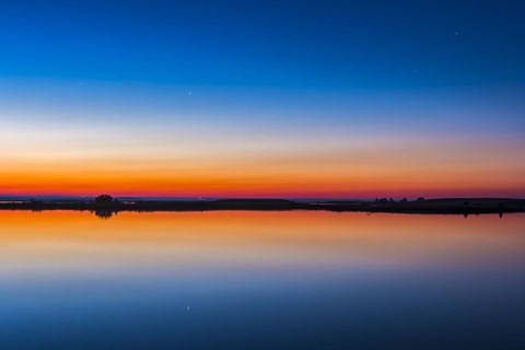 Framed circumpolar star Capella Crawling Lake reservoir, Alberta, Canada Print