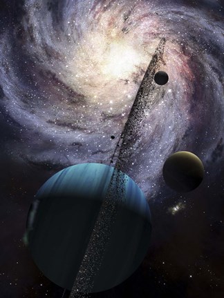 Framed Indra, a fast spinning gas giant generating tremendous tidal forces Print