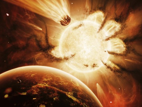 Framed Hand of Destiny Nebula is devouring the star Abigor Print