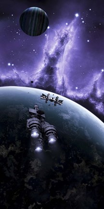 Framed blockade runner Treacherous Patronage nears it's destination Print