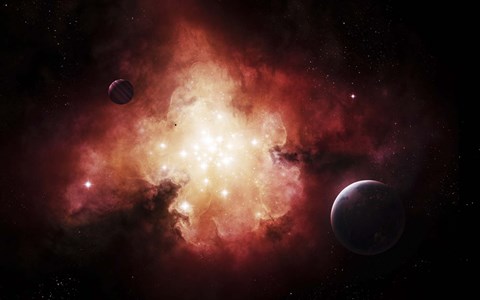 Framed birth of numerous stars exposing their light to the universe Print