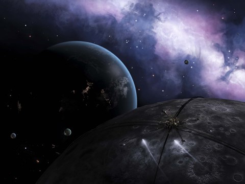 Framed Two courier shuttles pass near Eione on their way to Nereus Print