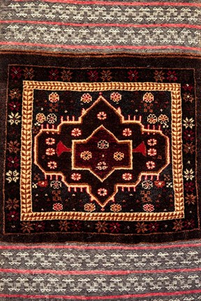 Framed Africa, Tanzania, Zanzibar, Stone Town. Close-up of hand-made carpet. Print