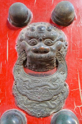 Framed Door knocker, Hall of Consolation, Forbidden City, Beijing, China Print