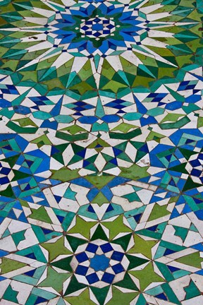 Framed Floor tiles in Al-Hassan II mosque, Casablanca, Morocco Print