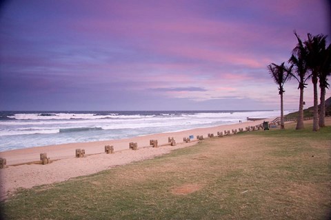 Framed Beaches at Ansteys Beach, Durban, South Africa Print