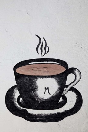 Framed Cafe sign, Metlaoui, The Jerid Area, Tunisia Print