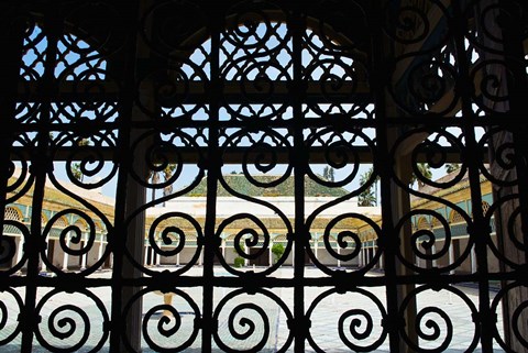 Framed Bahia Palace, Moorish Architecture, Marrakech, Morocco Print