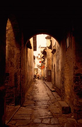 Framed Ancient Alleys in Huizhou-styled Residential Area, China Print