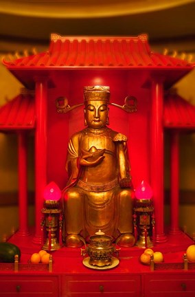 Framed God of General Guan Shrine in a Corporate Office, Shanghai, China Print