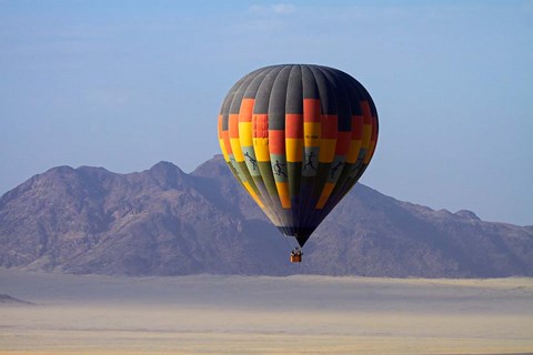 Framed Aerial view of Hot air balloon over Namib Desert, Sesriem, Namibia Print