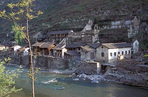 Framed Ancient Town of Ningchang on the Yangtze River, Three Gorges, China Print