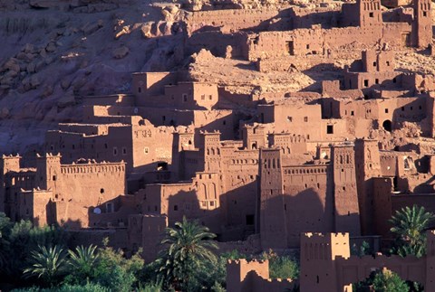 Framed Ait Benhaddou Ksour (Fortified Village) with Pise (Mud Brick) Houses, Morocco Print