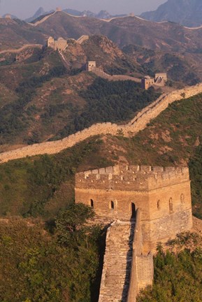 Framed Great Wall at Sunset, Jinshanling, China Print