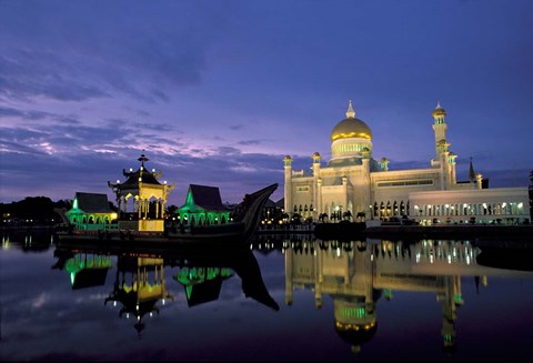 Framed Sultan Omar Ali Saifuddin Mosque, Brunei Print