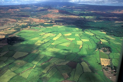Framed Aerial View of Fields in Northern Madagascar Print