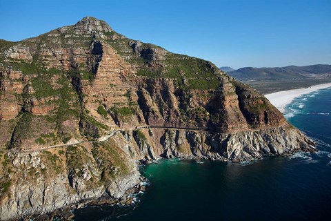 Framed Aerial view of Chapman&#39;s Peak Drive, Cape Town, South Africa Print