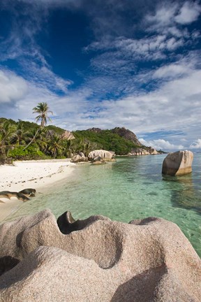Framed Anse Source D&#39;Argent Beach, L&#39;Union Estate Plantation, La Digue Island, Seychelles Print