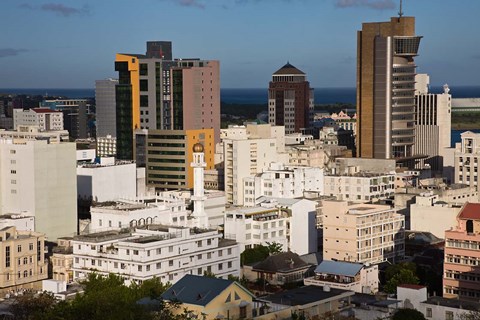 Framed City view from Fort Adelaide, Port Louis, Mauritius Print