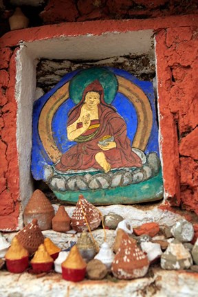 Framed Clay Stupas, Paro, Bhutan Print