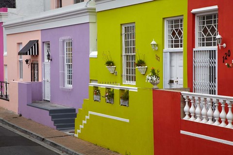 Framed Colorful houses, Bo-Kaap, Cape Town, South Africa Print